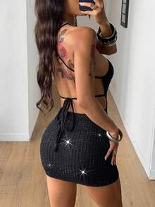Coolane 女士夏季街头复古Y2K音乐会音乐节豹纹Dosnu迷你连衣裙 - 黑色 - 查看 6