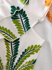 Tween Girl Floral & Bird Print Ruffle Off-Shoulder Casual Everyday Vacation Romper - Multicolor - View 6