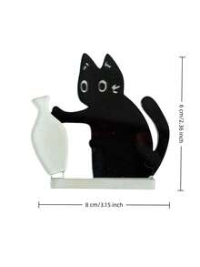 Joivida 可爱小猫推奶瓶磁性冰箱贴，猫须收纳工具，带花朵装饰摆件 - 可插入，非常适合收集猫毛和猫须 - 多色 - 查看 3
