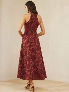 Aveloria Rosie 复古简约优雅女士连衣裙，奢华高端设计，质感提花面料，适合度假穿着 - 彩色 - 查看 6