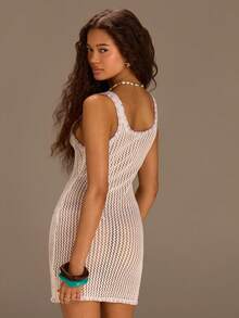 Athîral 女士度假沙滩海星刺绣镂空针织连衣裙 - 彩色 - 查看 2