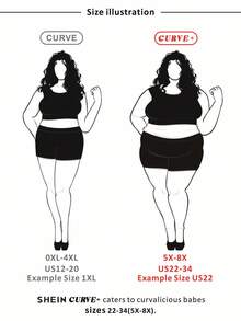 SHEIN CURVE+ Curve Plus 红色心形印花长裙，情人节 - 粉色 - 查看 6