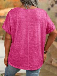 EMERY ROSE 大码时尚女童休闲V领T恤，黄色花朵图案，“以为我只是个老太太是你的第一个错误”图案T恤 女式上衣 - 彩色 - 查看 2