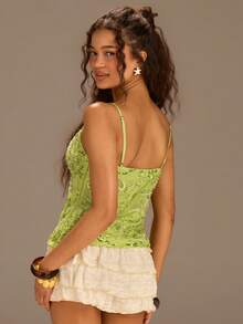 Athîral Women's Floral Sequin Fashion Camisole - Green - View 2