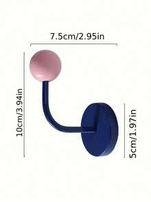 1PC Colorful Creative No Drill Strong Traceless Decorative Magnetic Adhesive Hook For Kitchen Bathroom Entry Door Refrigerator Utility Hooks Home Organization Storage Multi Purpose Removable - Multicolor - View 7