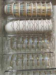 1/3/6 PCS Portable Multifunctional Space Saving Stackable Collapsible Storage Boxes Clear Cups Cutlery Cosmetic Desk Organizer With Lids For Home Kitchen Office Travel Camping Dormitory Bathroom Organization Set - Multicolor - View 8