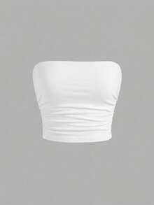 SHEIN Girlism 3pcs/Set Tween Girls' Casual Ruched Cropped Camisole Tops,Kids - Multicolor - View 3