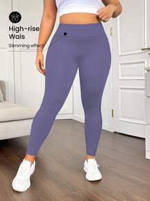 Rhythm Era High Waist Mesh Patchwork Slimming Lifting Sports Leggings With Side Pockets - Purple - View 6