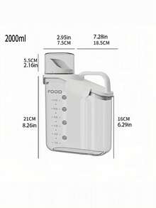 密封谷物储存容器厨房罐带锁盖，用于存放米饭、意大利面和干粮（一体式透明设计） - 彩色 - 查看 9