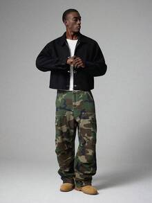 STYNVO Men's Casual Zip-Up Jacket With Metal Buckle - Black - View 4