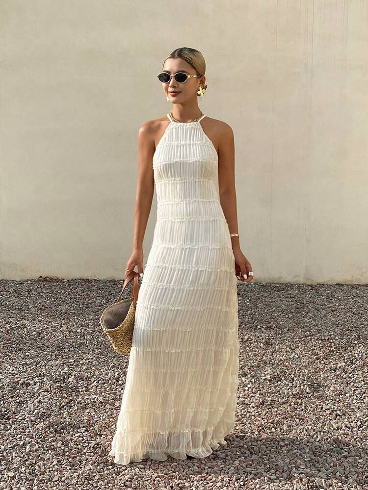 Vacation Style Lace-Up Dress For Women Cruise Outfit For Women Summer