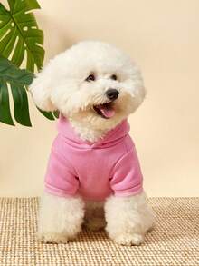 PETSIN 1 Cherry Letter Printed Pet Pink Sports Style Thick Warm Spring And Autumn Pet Clothing Hoodie - Pink - View 7