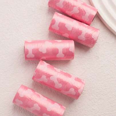 75 Pet Printable Trash Bags 5 Rolls Portable Dog Poop Bags 15 Bags/ Roll Pet Waste Replacement Cleaning Poop Bag For Cats And Dogs