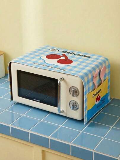 Joivida 家用卡通防尘罩 微波炉和烤箱专用防尘布 多用途罩巾 带收纳袋 适用于洗衣机和冰箱 厨房电器防尘防污保护罩