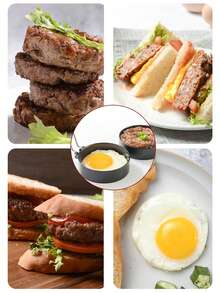 Vòng nấu trứng bằng thép không gỉ - Hoàn hảo cho trứng chiên, bánh kếp và trứng ốp la - Dụng cụ và phụ kiện nhà bếp khách sạn - Dùng trong gia đình/nội trợ/bữa sáng/bữa trưa/bữa tối/bánh mì kẹp thịt/thịt xông khói/bánh mì sandwich/dinh dưỡng/ngon miệng - Nhiều màu - Xem 9