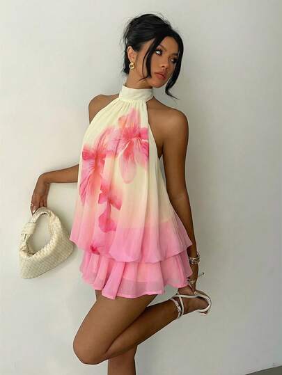  Aloruh Women's Chiffon Elegant Butter Yellow Halter Tie Mini Dress,Women Dating Dress,Women Night Out Dress,Summer Dresses For Women, Honeymoon Outfits Woman .Women Wedding Guest Dress. Island Vacation Outfits,Wedding Guest Dress Women ,Sun Dresses For Women ,Elegant Dresses For Party Birthday Dresses For Women