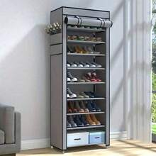 Shoe Cabinet With Dust Cover, Non-Woven Fabric Material, Space Saving, Large Capacity, Easy To Assemble, Portable Shoe Cabinet, Suitable For Various Scenarios Such As Foyer, Storage Rack, Home And Dormitory Storage, Shoe Organization, Shoe Storage, Shoe Cabinet, Room Decoration, Storage Rack, Shelf, Minimalist Style - Multicolor - View 2