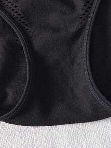NudeFit 2pcs/Set Plus Size Women Seamless Underwear Triangle Panty Set - Black - View 6