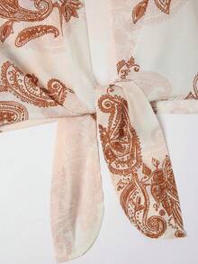 GlowEve Women's Casual Lightweight Jacket With Paisley Pattern, Suitable For Vacation - Apricot - View 3