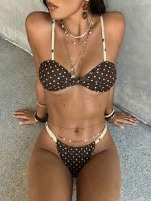Aloruh 女士夏季性感Y2K比基尼套装，波点泳衣，性感派对音乐节海滩度假装 - 彩色 - 查看 8