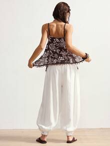 Bohemela 女士夏季度假海滩浪漫波西米亚西部乡村音乐节复古佩斯利花纹休闲宽松A字背心，夏季上衣，女士夏季穿搭，自由休闲风格，时尚女装，海滩，夏季度假 - 棕色 - 查看 7