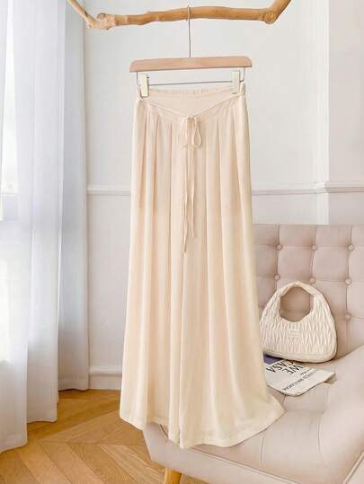 GlowEve Loose Chiffon Flowy Wide Leg Pants, Casual Resort Style, Suitable For Women In Summer