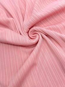 SHEIN Mono informal de maternidad de unicolor con diseño de bolsillo - Rosa - Ver 8