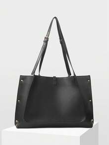 MOTF WOMEN'S TOTE BAG, LARGE CAPACITY COMMUTER SHOULDER BAG. - Black - View 5
