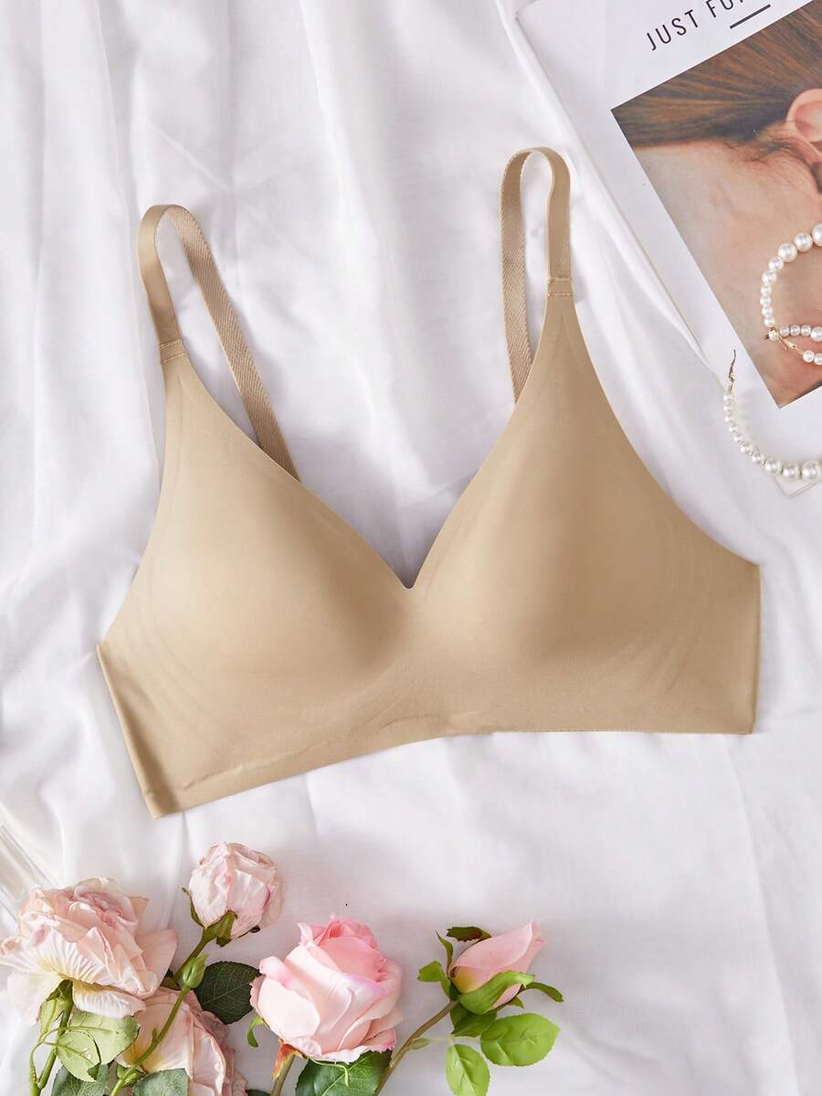 NudeFit Women's Minimalist Seamless Comfortable Bra - Apricot - View 1