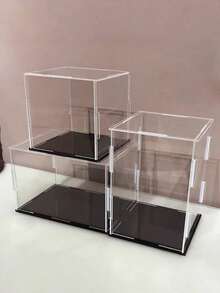 Collectible Display Box, Assembleable Transparent Acrylic Box, Alternative To Glass Box, Used For Displaying Figurines, Home Storage And Organizing Toys - Black - View 2