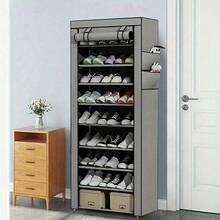 Shoe Cabinet With Dust Cover, Non-Woven Fabric Material, Space Saving, Large Capacity, Easy To Assemble, Portable Shoe Cabinet, Suitable For Various Scenarios Such As Foyer, Storage Rack, Home And Dormitory Storage, Shoe Organization, Shoe Storage, Shoe Cabinet, Room Decoration, Storage Rack, Shelf, Minimalist Style - Multicolor - View 3