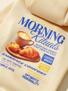 PETSIN 1 Breakfast Letter Printed Pet Beige Sports Style Thick Warm Spring And Autumn Pet Clothing Hoodie - Beige - View 4