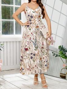 SHEIN Clasi 大码优雅印花无袖连衣裙，夏季 - 彩色 - 查看 6