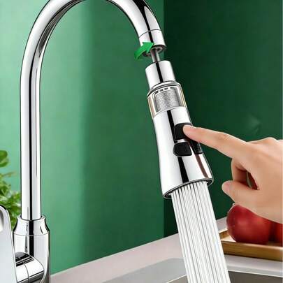 1PC Universal Kitchen Faucet Extension Hose Sink Sprayer Attachment Set With 360 Swivel Aerator Anti Splash Water Saving Design One Click Stop Faucet Extender For Home Bathroom Decor Holiday Gift Christmas Summer Winter Housewarming Wedding Party