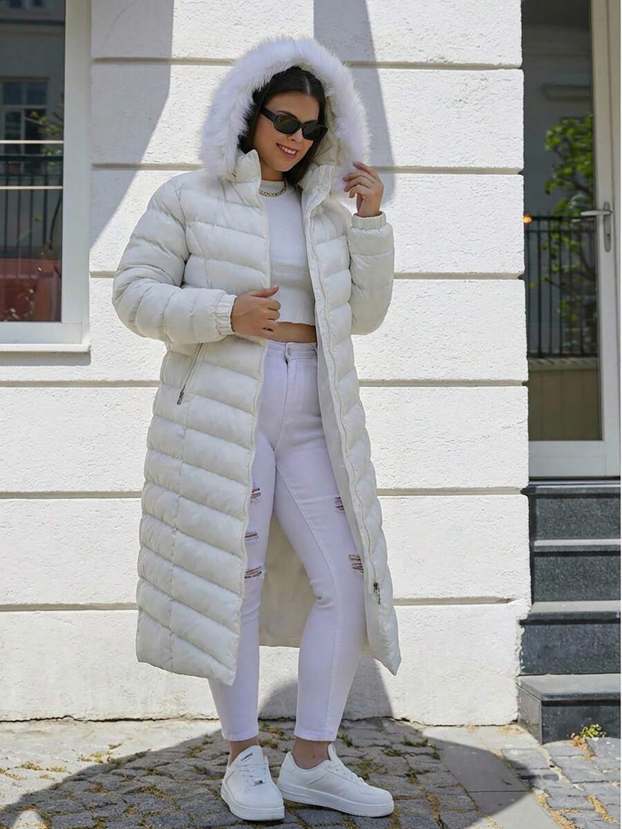 Abrigos de inviernos Plus size - Blanco - Ver 1