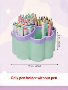 New Thickened Rotating Desktop Organizer With 360° Rotation Function - 4 Large Storage Compartments, Suitable For Office Supplies, Makeup Brushes And School Necessities, Available In 3 Color Options, Space-Saving Design, Ideal For Home, Office And Study, Desktop Accessory, Stationery Holder, Fun Design, Smooth Surface - Multicolor - View 2
