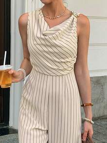 Elyressa Elegant Summer Jumpsuits Woven By Women - Apricot - View 5