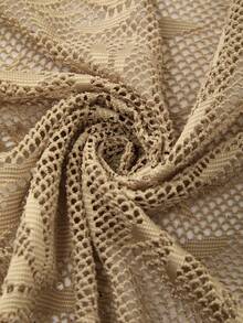 Swim Oasis Women's Leaf Print One-Piece Swimsuit And Skirt Set, Suitable For Beach Vacation, Pool Party, Beach Party, Spring/Summer - Khaki - View 12