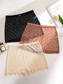 PetitDoll 3件套甜心提花网眼蕾丝边内裤 - 彩色 - 查看 4