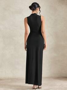 Briarwyn Nuevo vestido elegante y ajustado sin mangas para mujer, adecuado para reuniones y fiestas - Negro - Ver 7