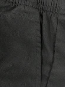 Manfinity Hypemode Men's Baggy Cargo Pants With Letter Patch Detail, Flap Pockets And Side Drawstring Waist, Fall - Black - View 5