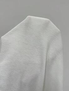 Coolane Camiseta de manga corta tipo bustier elástica de punto acanalado con remaches, estilo casual básico para uso diario, streetwear Y2K, para mujer, primavera/verano, concierto - Blanco - Ver 7
