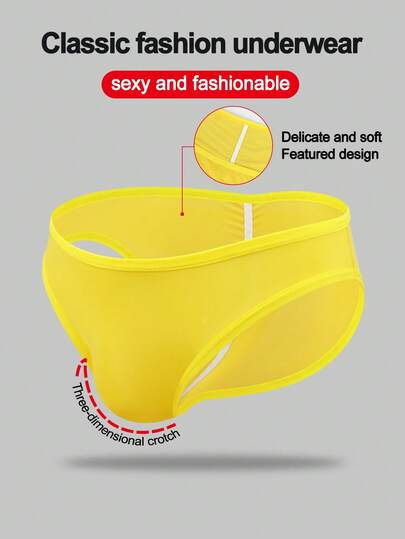 DrisQ 1pc Alluring Yellow Fabric Mid-Rise Sexy Men's Underwear