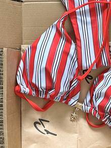 Swim Mod Women's Random Print Necklace Metal Jewelry Bikini Set, Spring/Summer - Multicolor - View 4