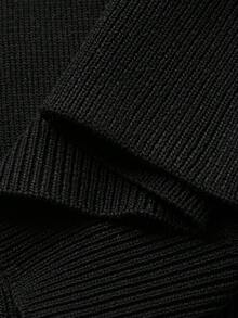 DAZY Women's Solid Color Fitted Polo Collar Elegant Formal Spring/Autumn Knit Top Summer - Black - View 6