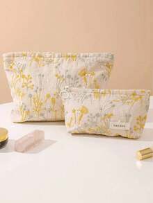 1 Stück beige bestickter Clutch Beutel, tragbar und hochwertig, ideal für Schule, Make-up Tasche, modisch und lässig mit großer Kapazität, tragbarer Reißverschluss Make-up Tasche, Reise- und Urlaubsutensilien Kosmetiktasche für Binden, kabelgebundene Kopfhörer, Ohrhörer, Kopfhörer, Ladegerät, Lippenstifte, Kosmetika, Pflegeprodukte und Schönheitsartikel, Heimdekoration, für Mütter, Frauen - Verschiedenfarbig - Übersicht 3