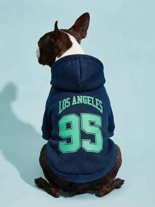 PETSIN 1 Pet Dog Cat College Style Digital Letter Printed Hooded Sweatshirt, Navy Blue - Royal Blue - View 2