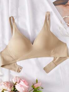 NudeFit Women's Minimalist Seamless Comfortable Bra - Apricot - View 3