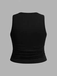 SHEIN EZwear 3件套休闲纯色及豹纹樱桃印花修身加大码吊带背心，夏季 - 彩色 - 查看 8