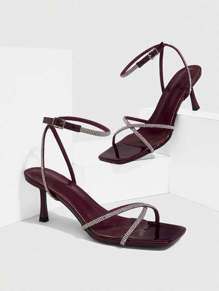 CUCCOO SZL Sexy New Summer Gold Criss-Cross Strap Fashionable Charming Sexy Women's High Heel Sandals, Slim Strap Square Toe Stiletto Heels Open Toe Sandals